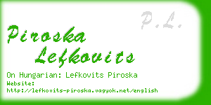 piroska lefkovits business card